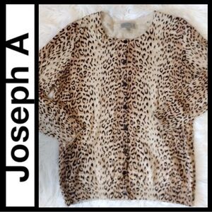 Joseph A Animal Print Cardigan